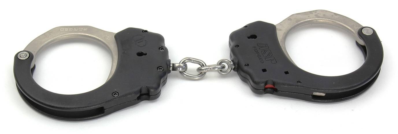 schwarz Handschellen ASP Ultra Plus Cuffs Kette Chain Aluminium & Stahl silber 